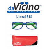 DA VICINO Occhiali da Lettura Linea Iris Blu e Aste Verdi